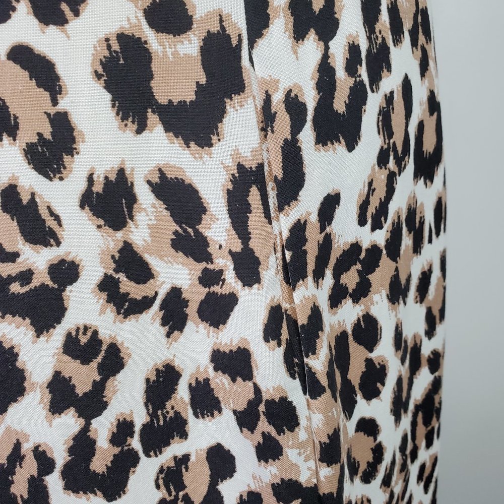 Ashley Stewart Linen Blend Animal Print Square Neck Dress With Pockets Size 14 - Picture 11 of 16